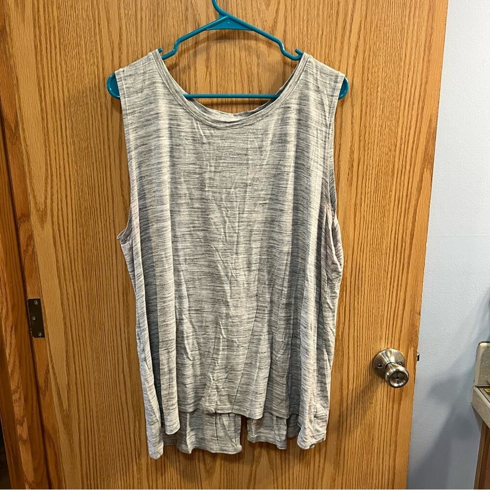 Old Navy Heather Gray Split Back Tank Top Active Wear Sleeveless Plus Size XXL